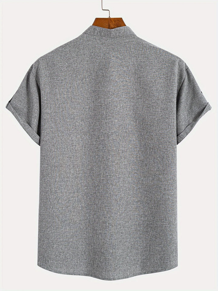 Hayes | Camisa elegante de manga corta y cuello alto