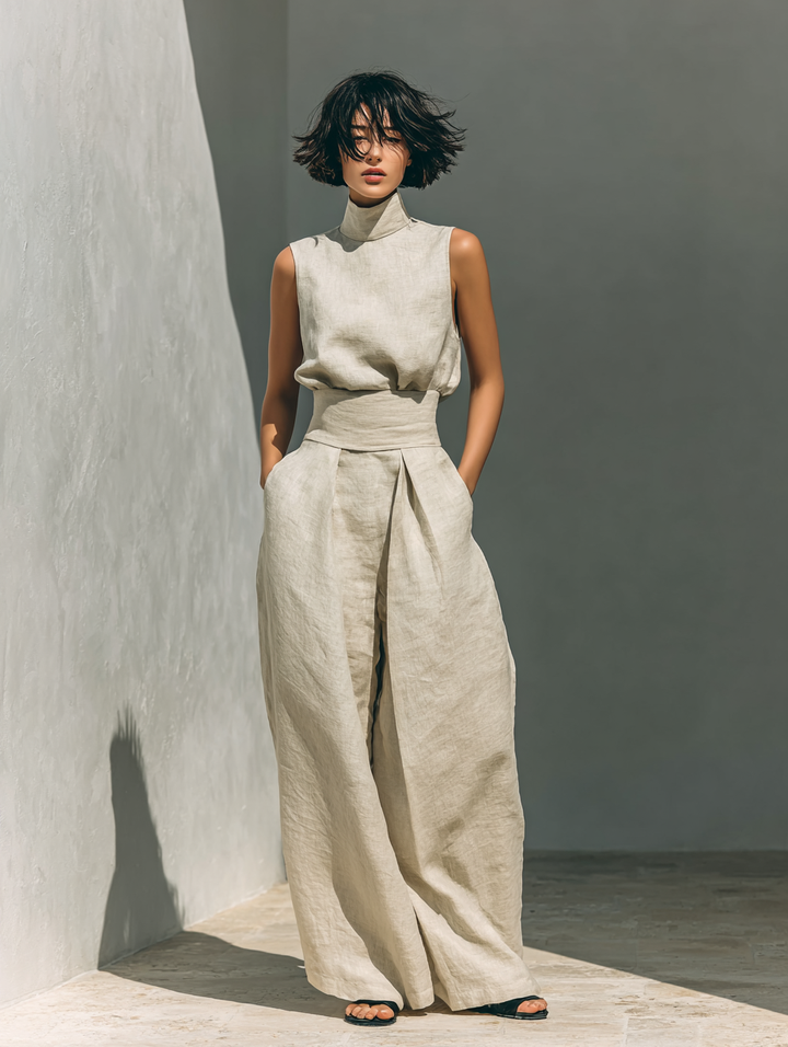 Jorevia™ CONJUNTO MINIMALISTA CON PANTALONES ANCHOS
