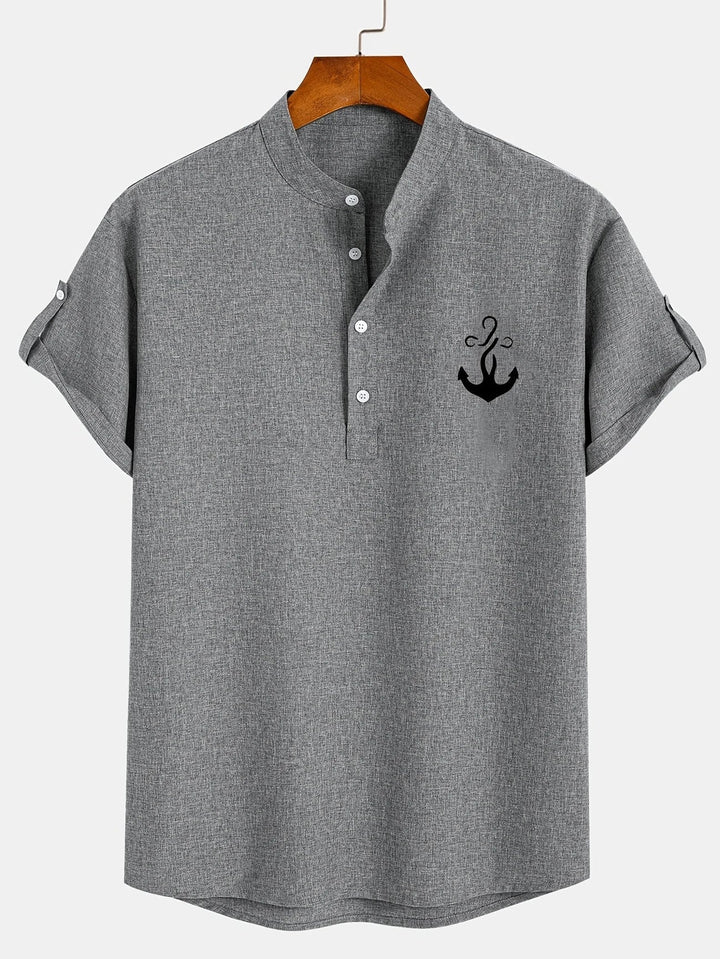 Hayes | Camisa elegante de manga corta y cuello alto