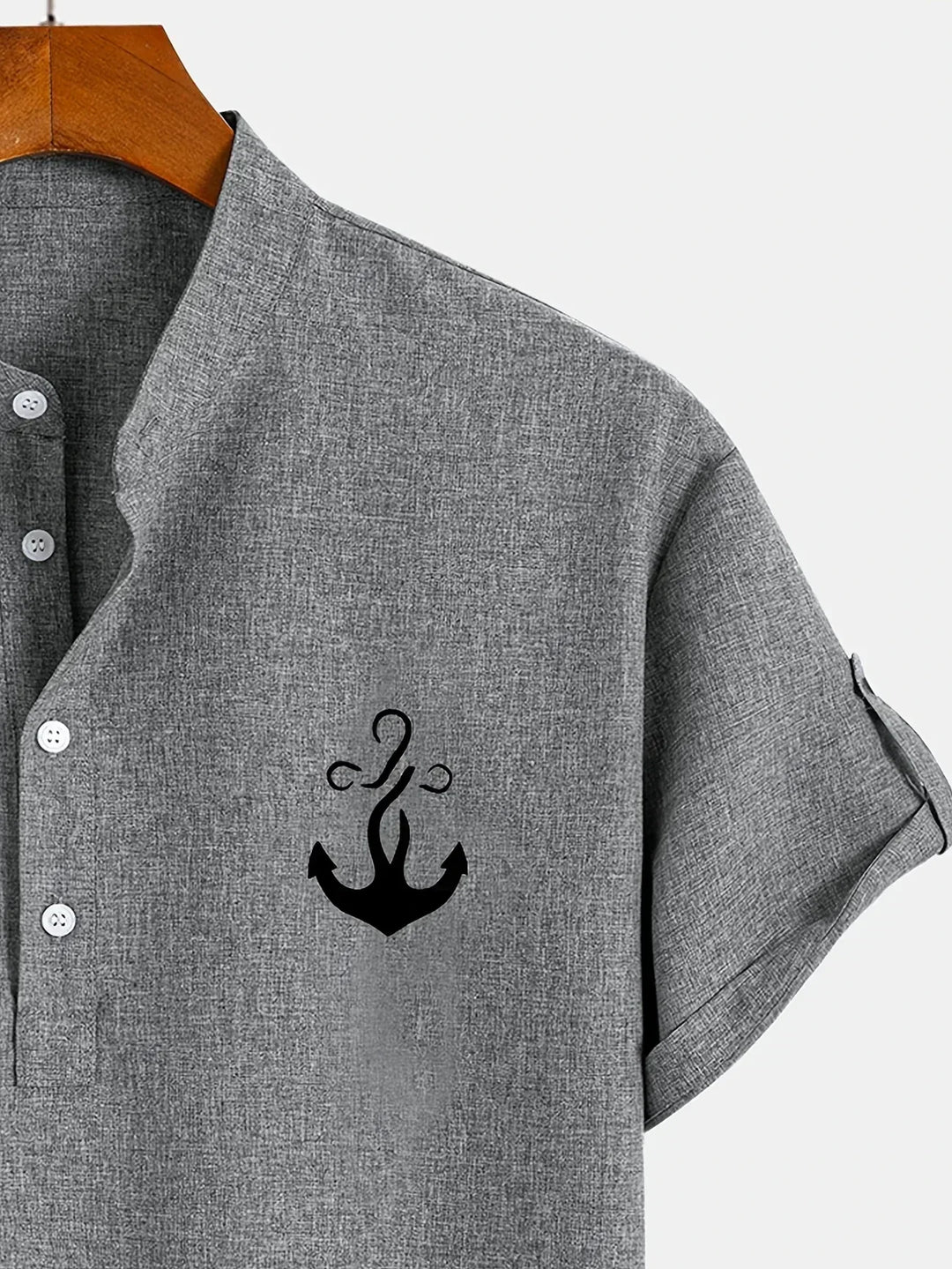 Hayes | Camisa elegante de manga corta y cuello alto