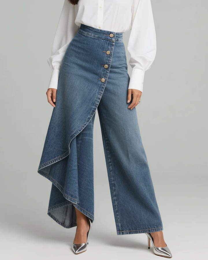 Quenira™ Pantalones de Mezclilla Envolventes con Ajuste Favorecedor