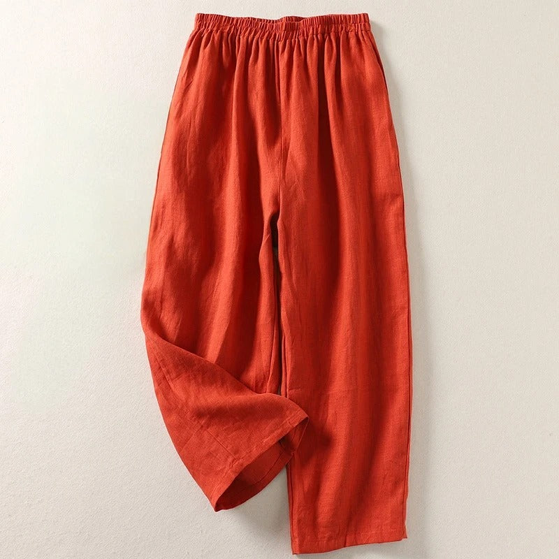 Jorella™ Pantalón fluido de algodón y lino