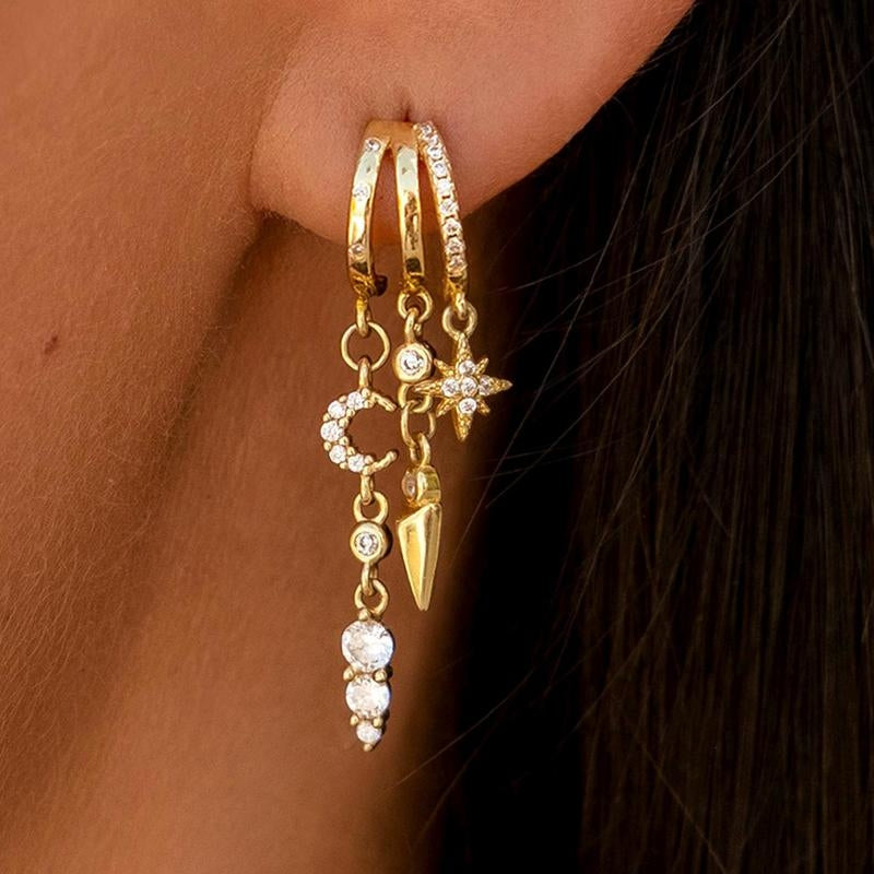 Blyra™ Pendientes de Oro con Charms – Refinados, Elegantes y Atemporales