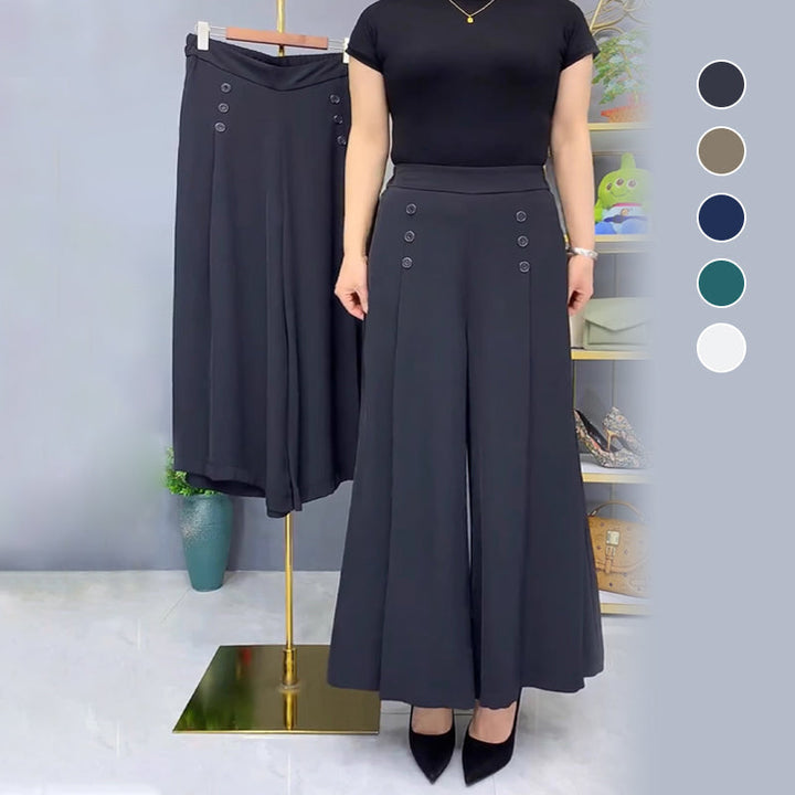 Nell™ Pantalones plisados elegantes con piernas anchas