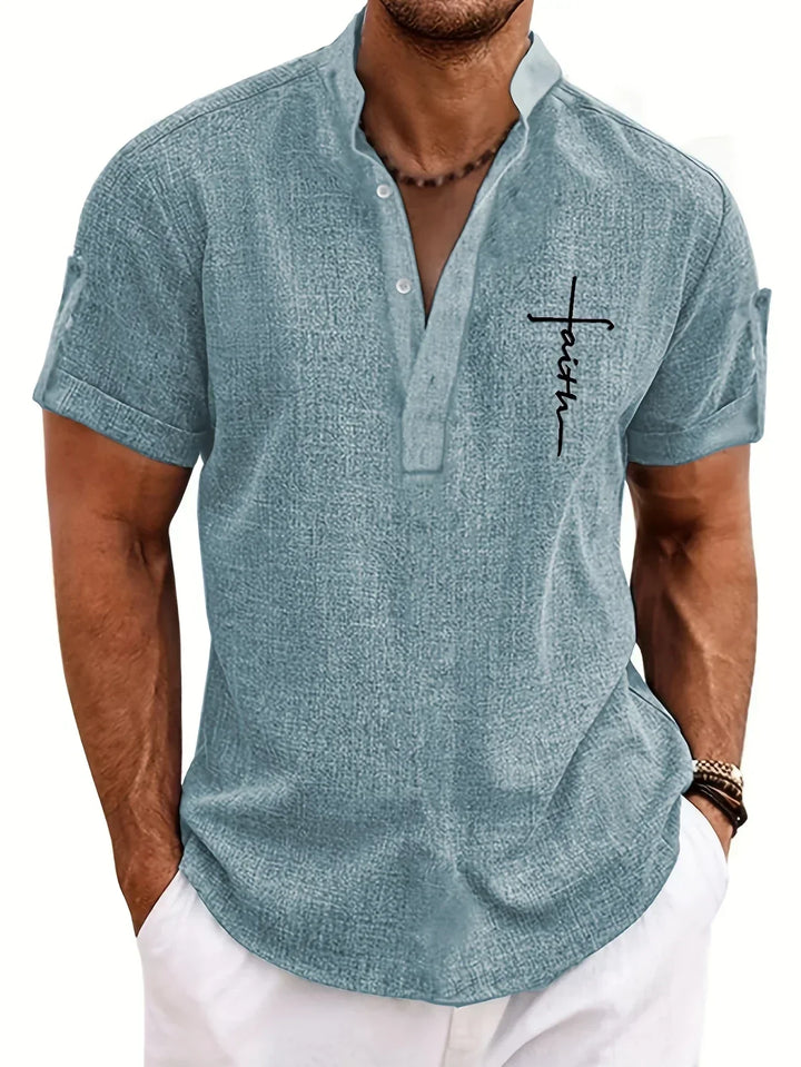 Hayes | Camisa elegante de manga corta y cuello alto