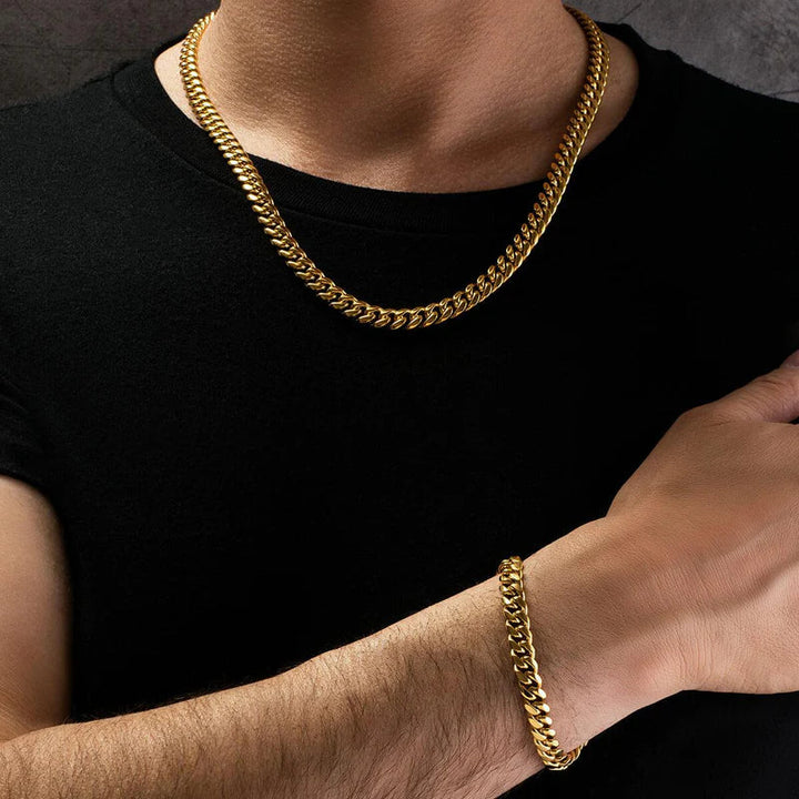 Reid™ Set de Collar y Pulsera de Cadena para Hombre con Estilo Audaz