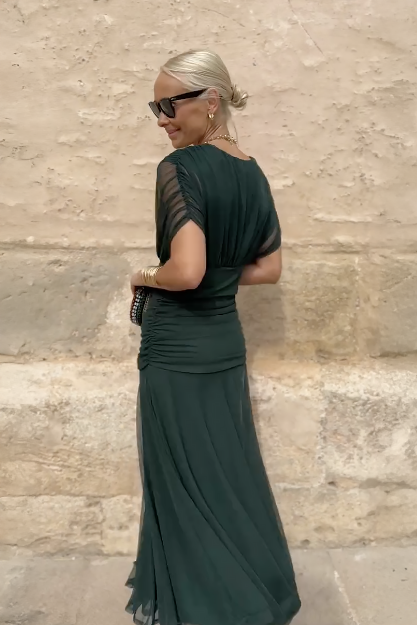 Novarente™ Vestido Maxi Elegante con Escote en V para Ocasiones Especiales