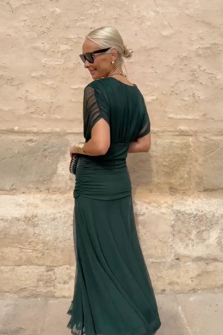 Novarente™ Vestido Maxi Elegante con Escote en V para Ocasiones Especiales