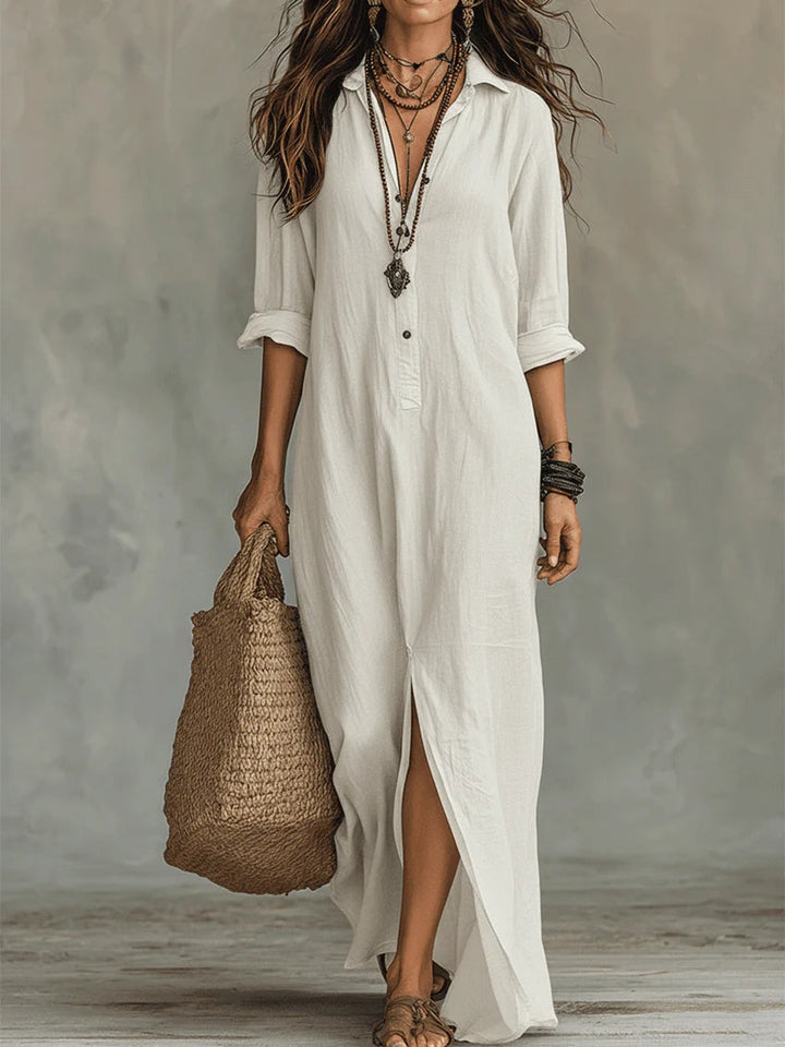 Hattie™ Vestido largo con botones