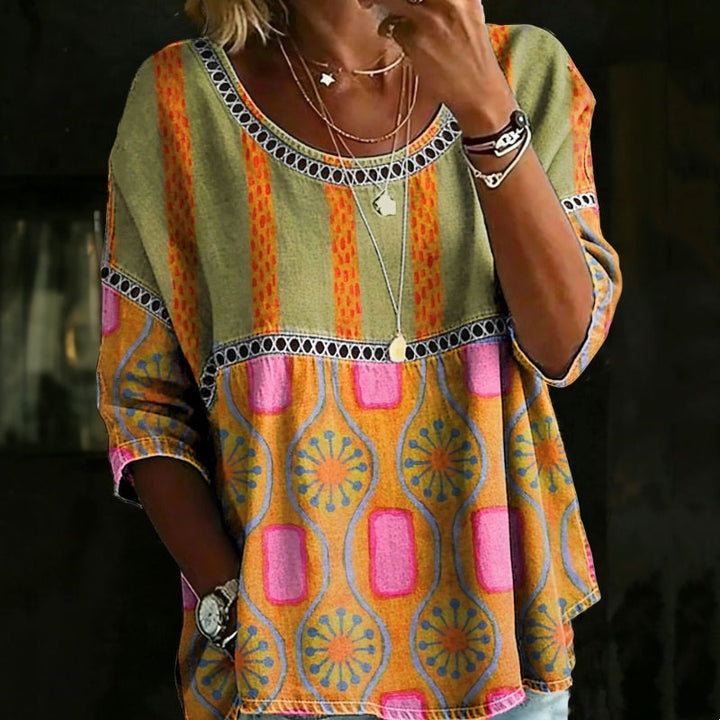 Blythea | Blusa Vintage Holgada de Estilo Casual y Cómodo