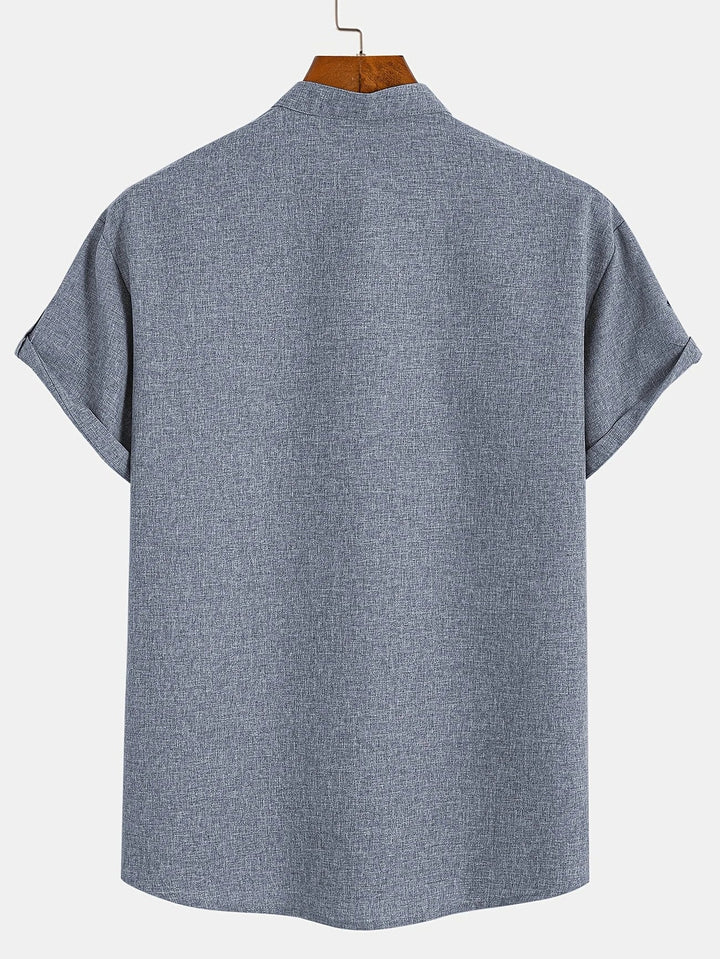 Hayes | Camisa elegante de manga corta y cuello alto