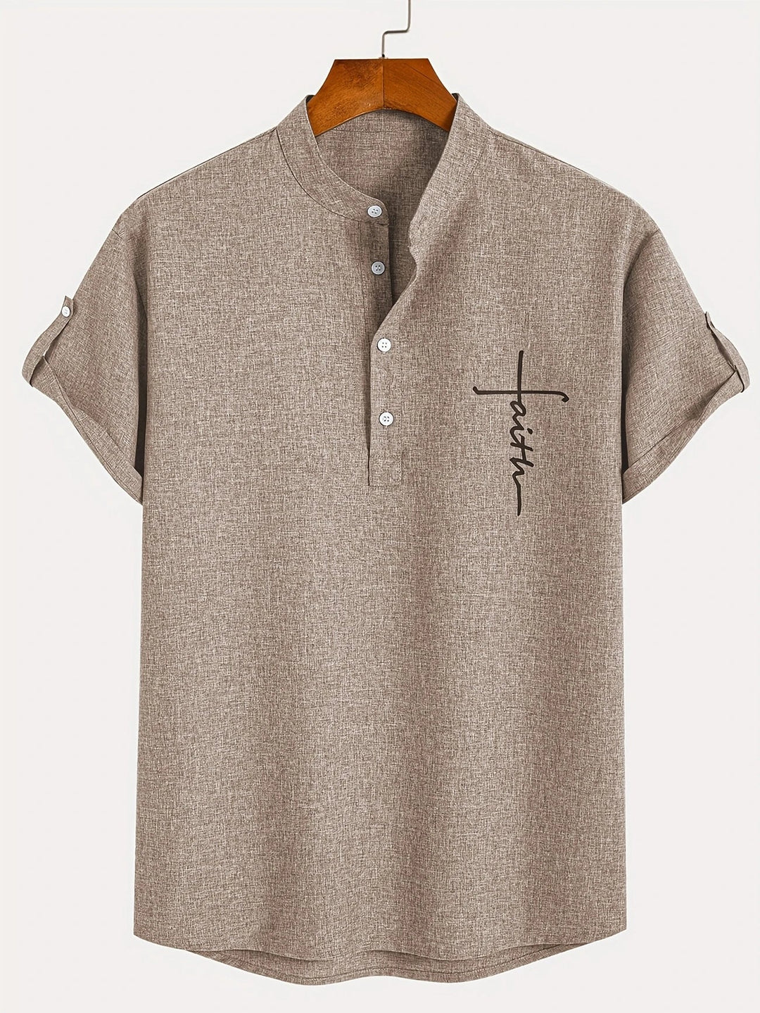 Hayes | Camisa elegante de manga corta y cuello alto