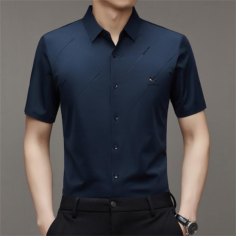 Blake™ Camisa antiarrugas de seda helada para hombres