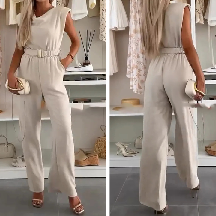 Kaia | Mono sin mangas con escote drapeado y bolsillos