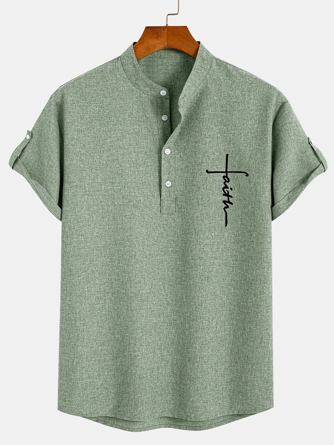 Hayes | Camisa elegante de manga corta y cuello alto