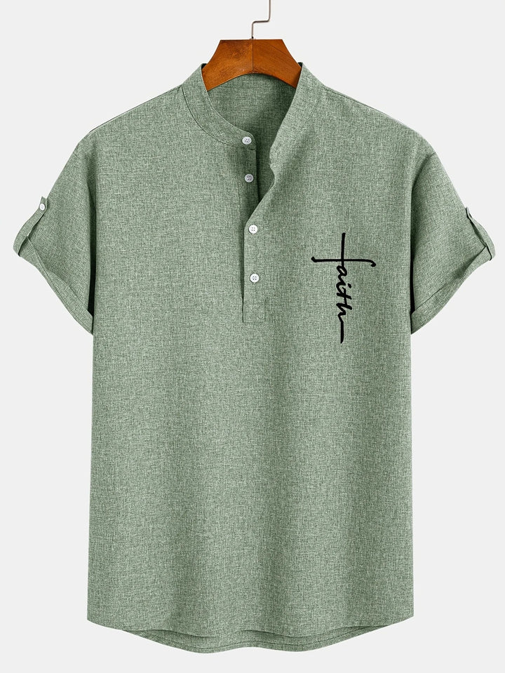 Hayes | Camisa elegante de manga corta y cuello alto