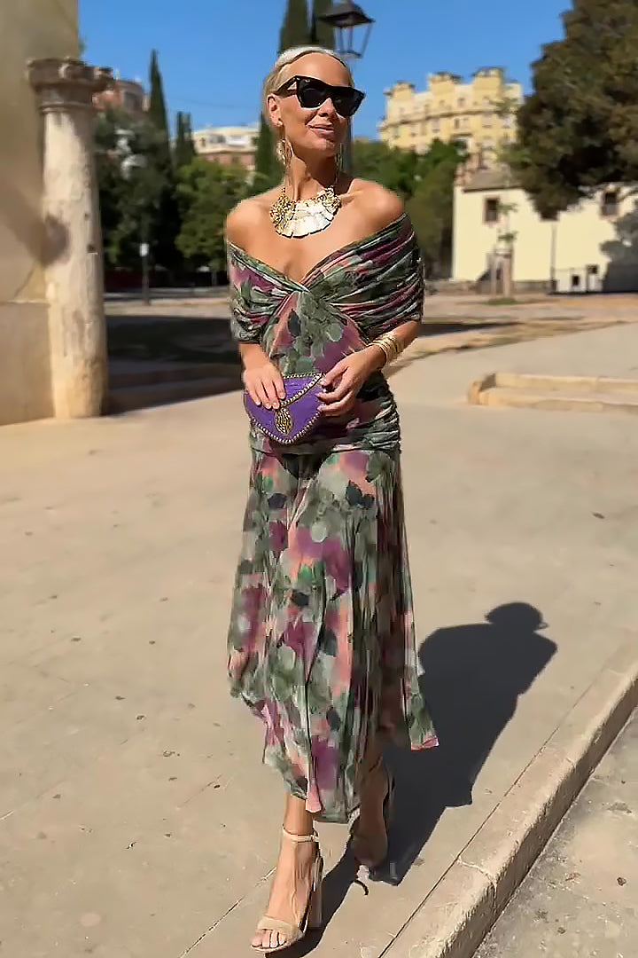 Novarente™ Vestido Maxi Elegante con Escote en V para Ocasiones Especiales