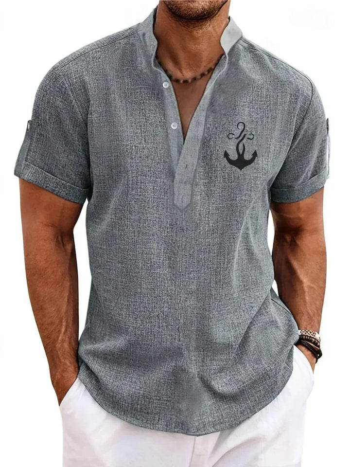 Hayes | Camisa elegante de manga corta y cuello alto