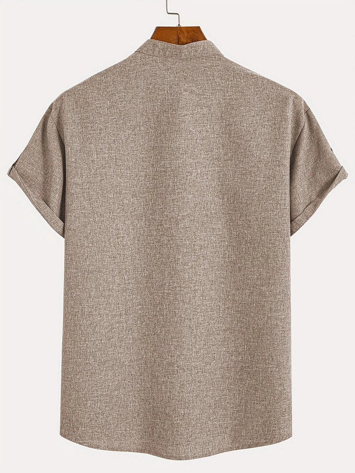 Hayes | Camisa elegante de manga corta y cuello alto
