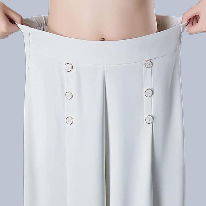 Nell™ Pantalones plisados elegantes con piernas anchas