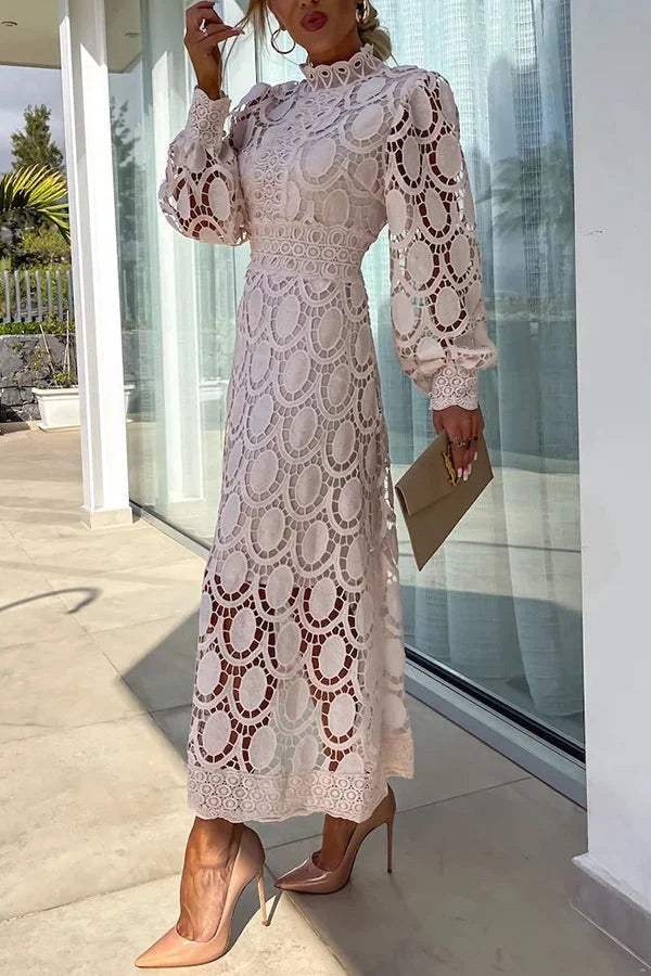 Bloom™ Vestido Midi de Fiesta con Mangas de Encaje