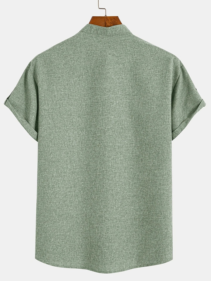 Hayes | Camisa elegante de manga corta y cuello alto