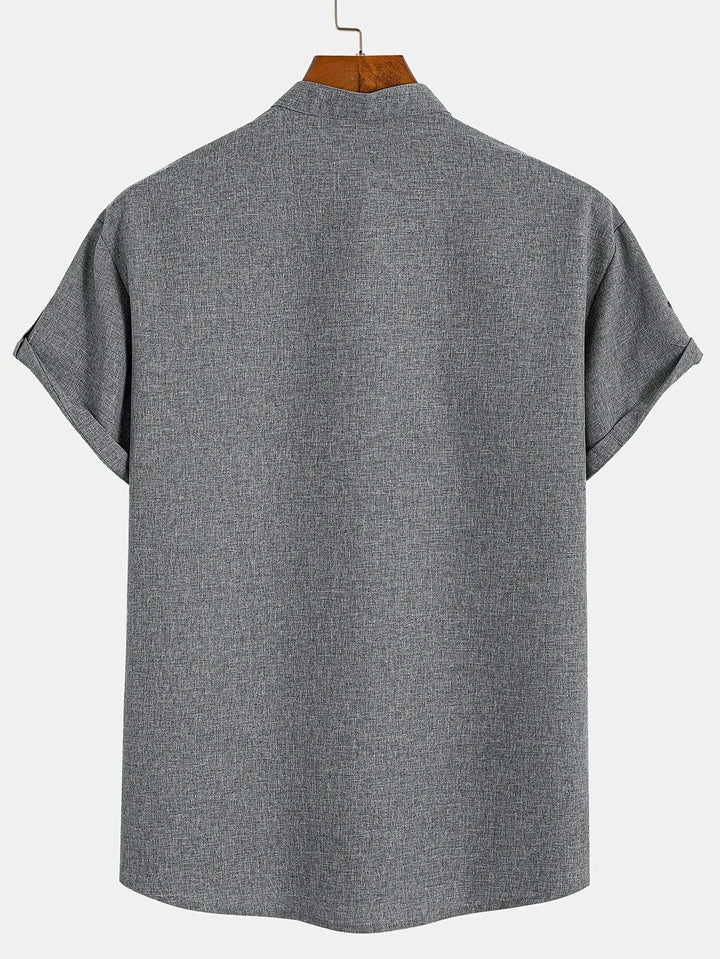 Hayes | Camisa elegante de manga corta y cuello alto