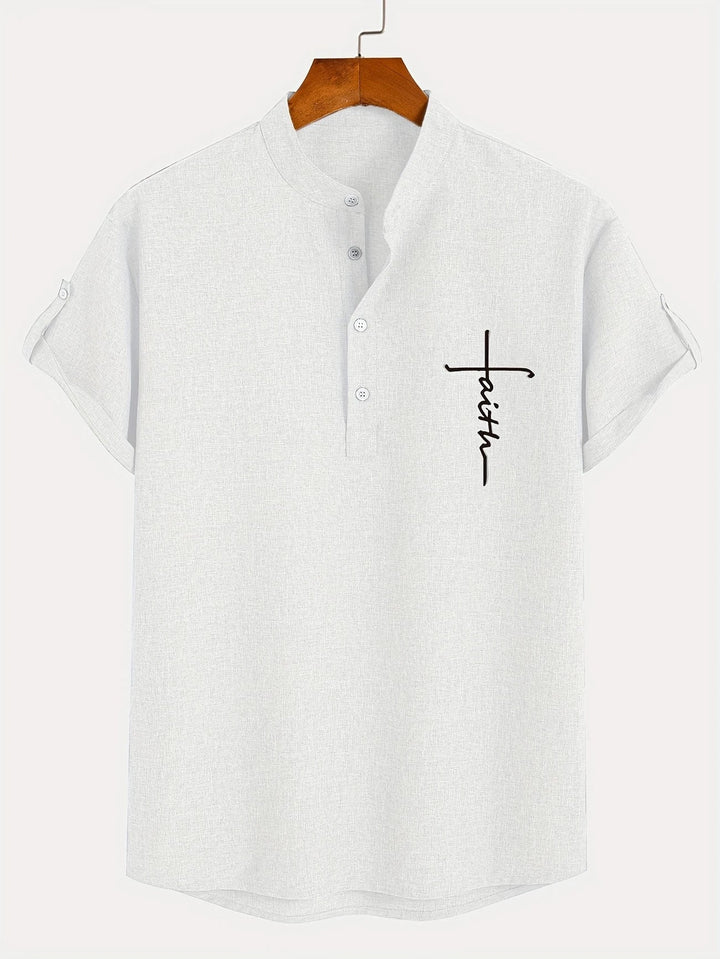 Hayes | Camisa elegante de manga corta y cuello alto