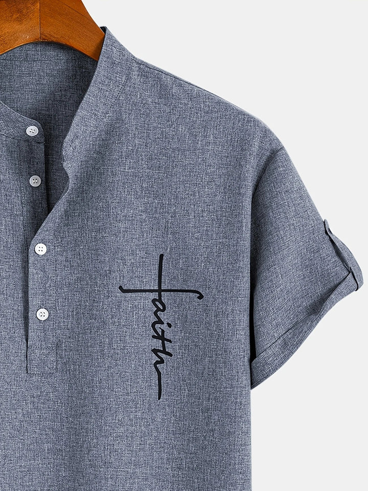 Hayes | Camisa elegante de manga corta y cuello alto