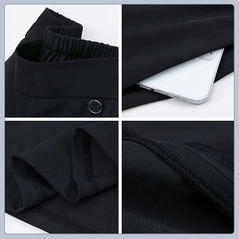 Nell™ Pantalones plisados elegantes con piernas anchas