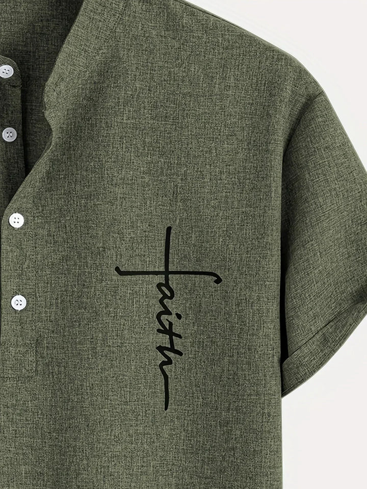 Hayes | Camisa elegante de manga corta y cuello alto