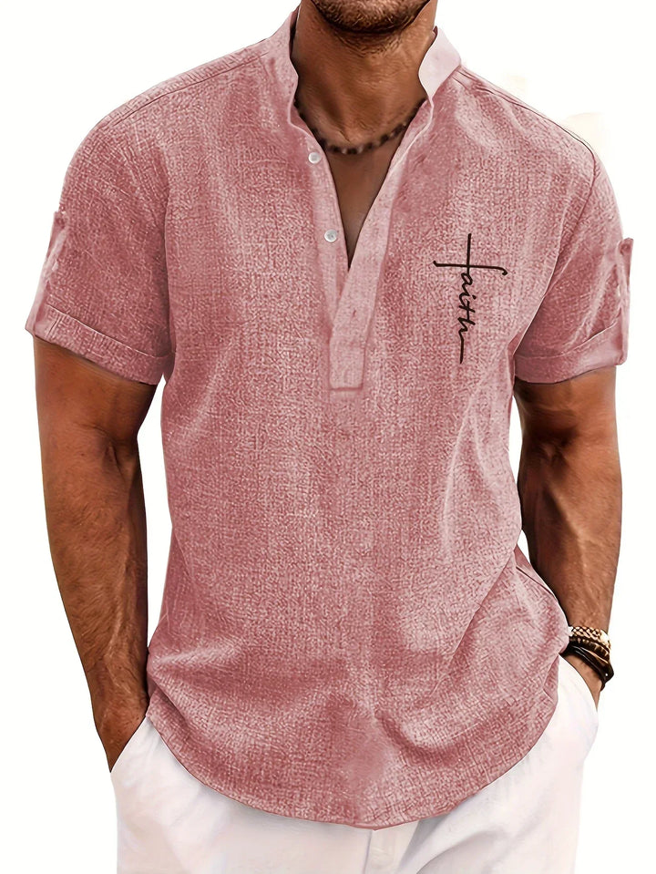 Hayes | Camisa elegante de manga corta y cuello alto
