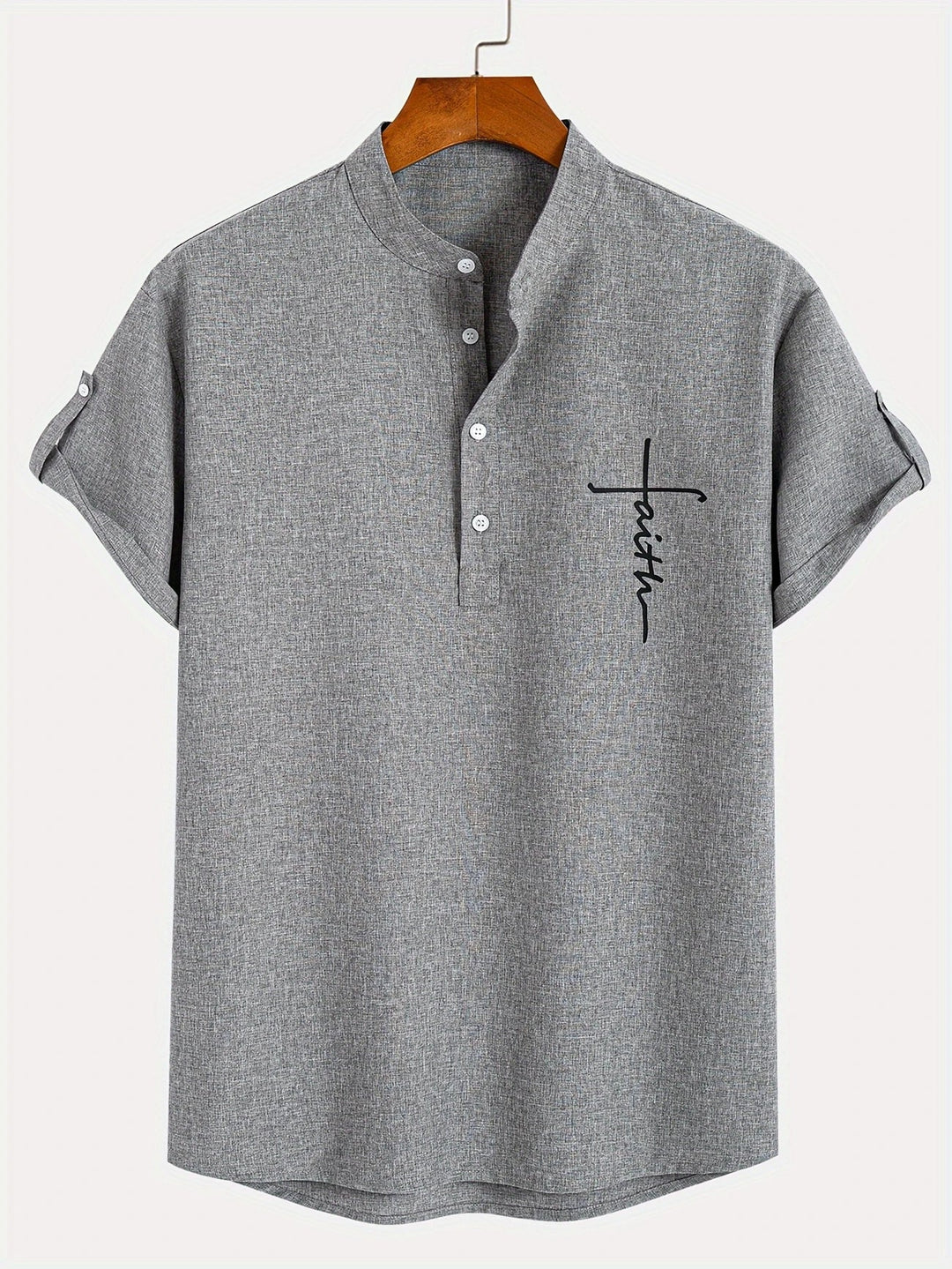 Hayes | Camisa elegante de manga corta y cuello alto