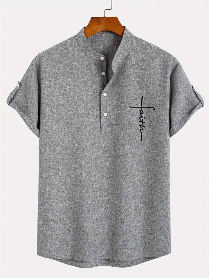 Hayes | Camisa elegante de manga corta y cuello alto