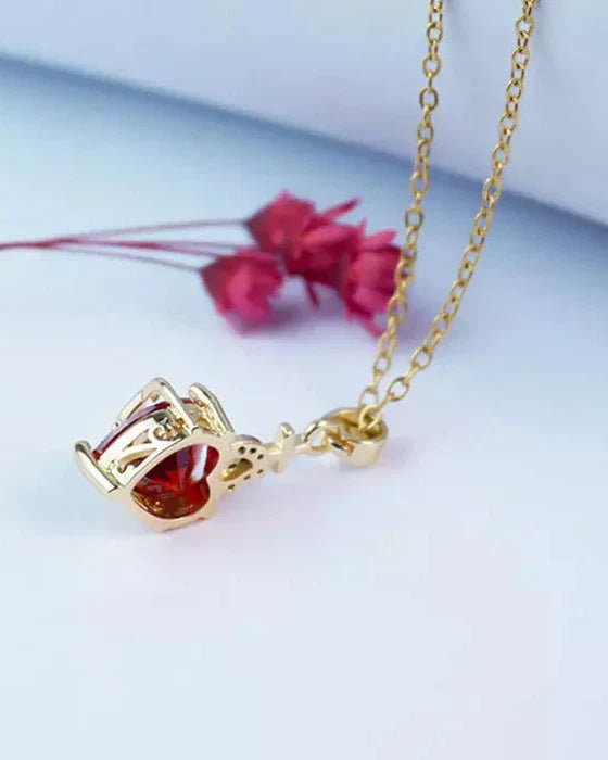 Aurelienna™ Collar del Sagrado Corazón de Jesús con Baño de Oro