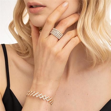 Carys™ Set de Anillo y Pulsera en Acabado Dorado Elegante