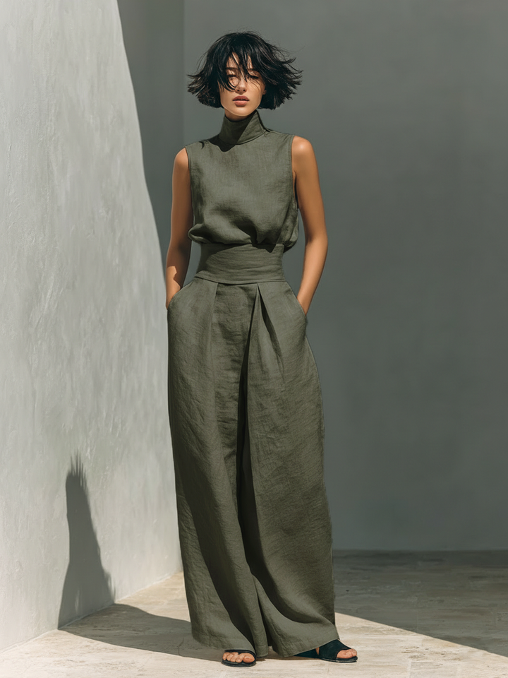 Jorevia™ CONJUNTO MINIMALISTA CON PANTALONES ANCHOS