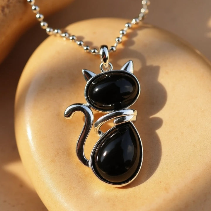 Mewlina™ Colgante Gato Piedra Natural