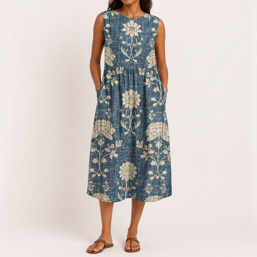 Javina™ VESTIDO DE VERANO CON ESTAMPADO FLORAL VINTAGE