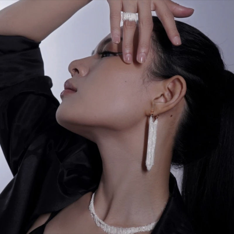 Ursa™ Pendientes, collar, pulsera con flecos en forma de cascada