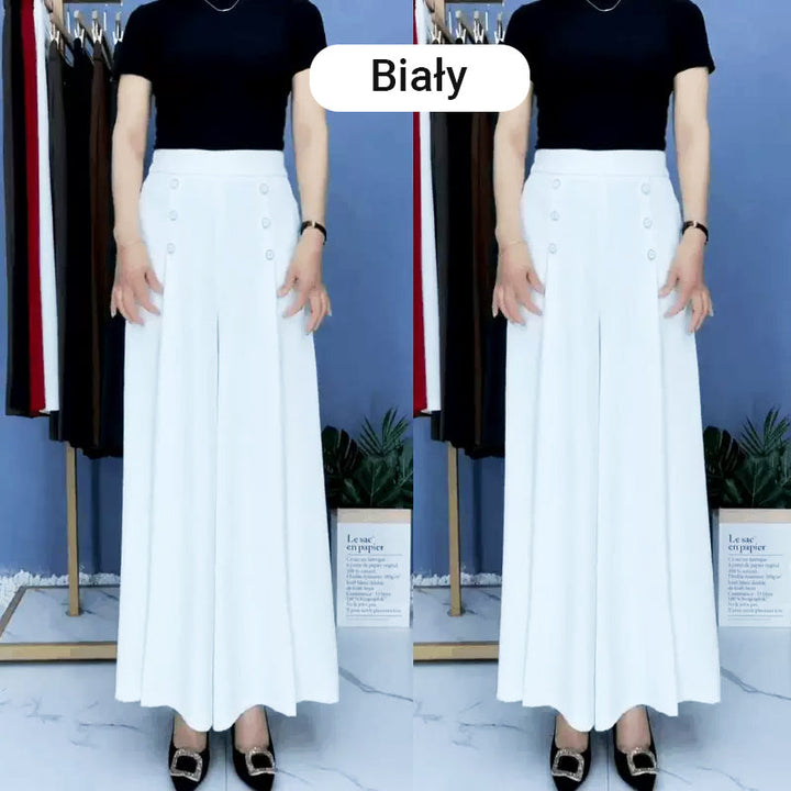 Nell™ Pantalones plisados elegantes con piernas anchas