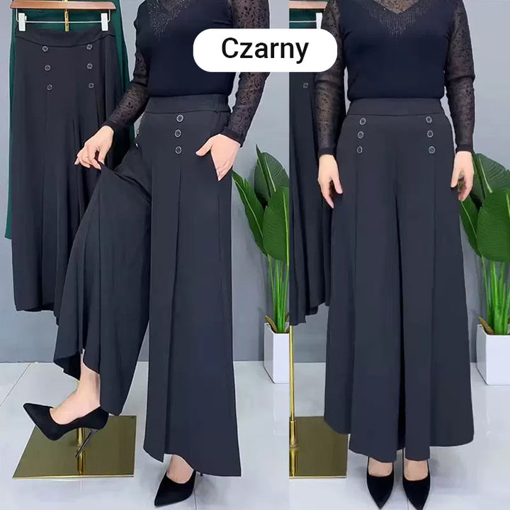 Nell™ Pantalones plisados elegantes con piernas anchas