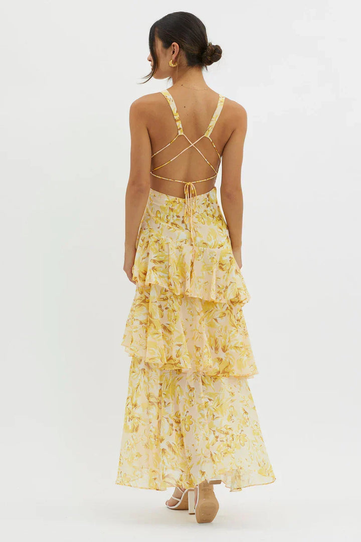 Haven™ Vestido midi floral elegante