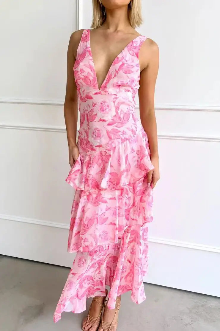 Haven™ Vestido midi floral elegante