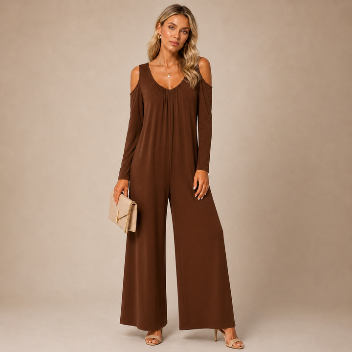 Tansira™ Jumpsuit Elegante con Hombros Descubiertos y Aretes Incluidos