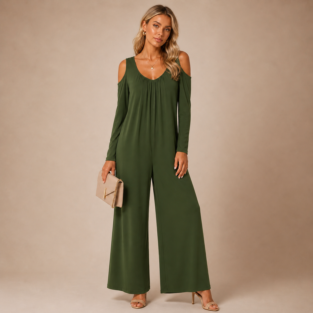 Tansira™ Jumpsuit Elegante con Hombros Descubiertos y Aretes Incluidos