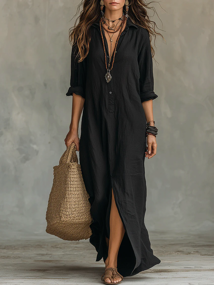 Hattie™ Vestido largo con botones