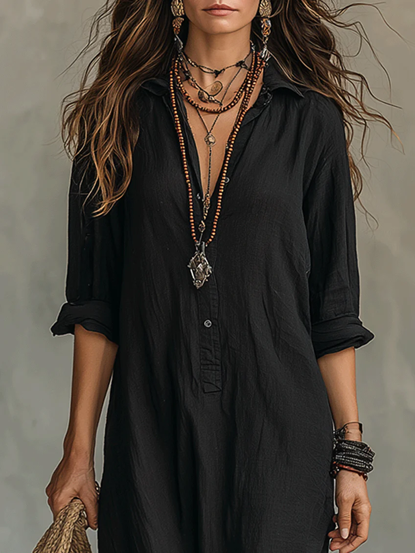 Hattie™ Vestido largo con botones