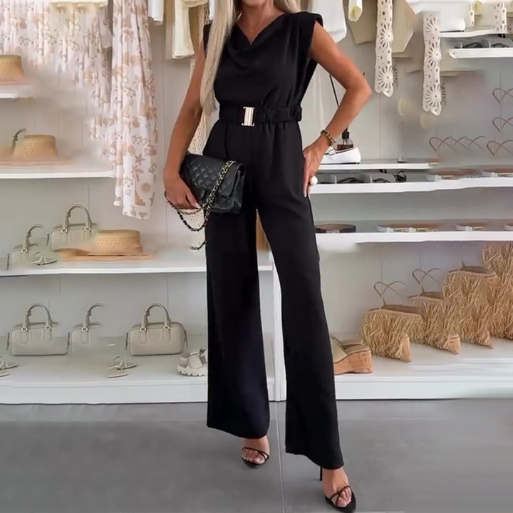 Kaia | Mono sin mangas con escote drapeado y bolsillos