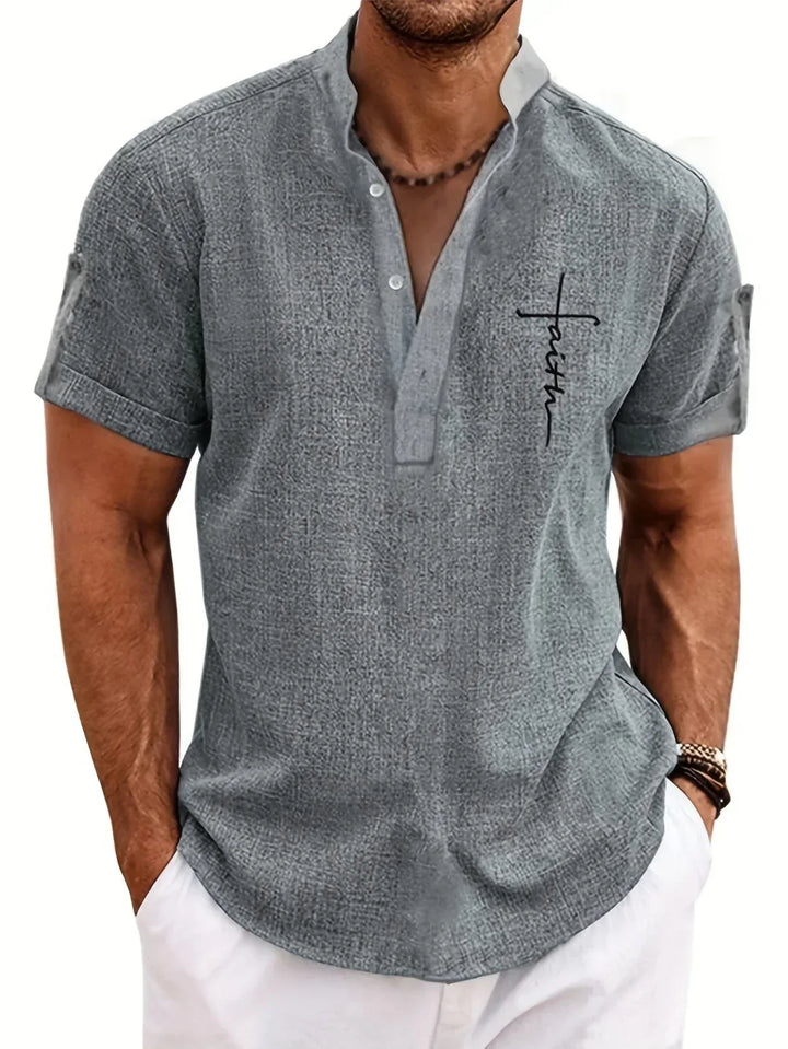 Hayes | Camisa elegante de manga corta y cuello alto